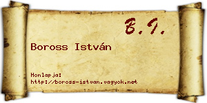 Boross István névjegykártya